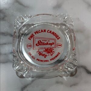 Stuckey's Glass Ashtray with Red Print